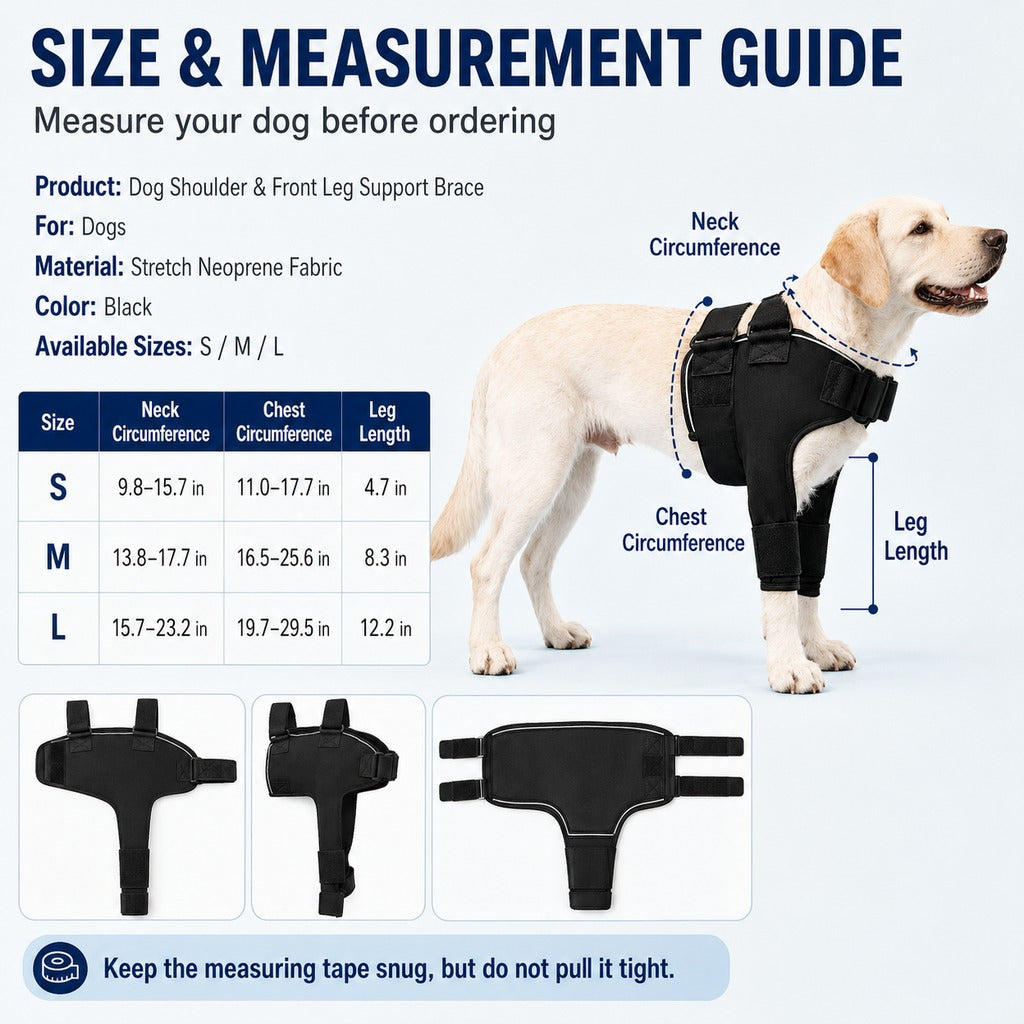 Contoured Warming Neoprene Dog Shoulder Brace (Single-Leg Sleeve)