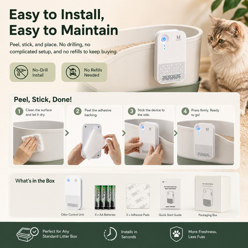 Cordless Auto-Sensing Dual-Mode Litter Box Deodorizer