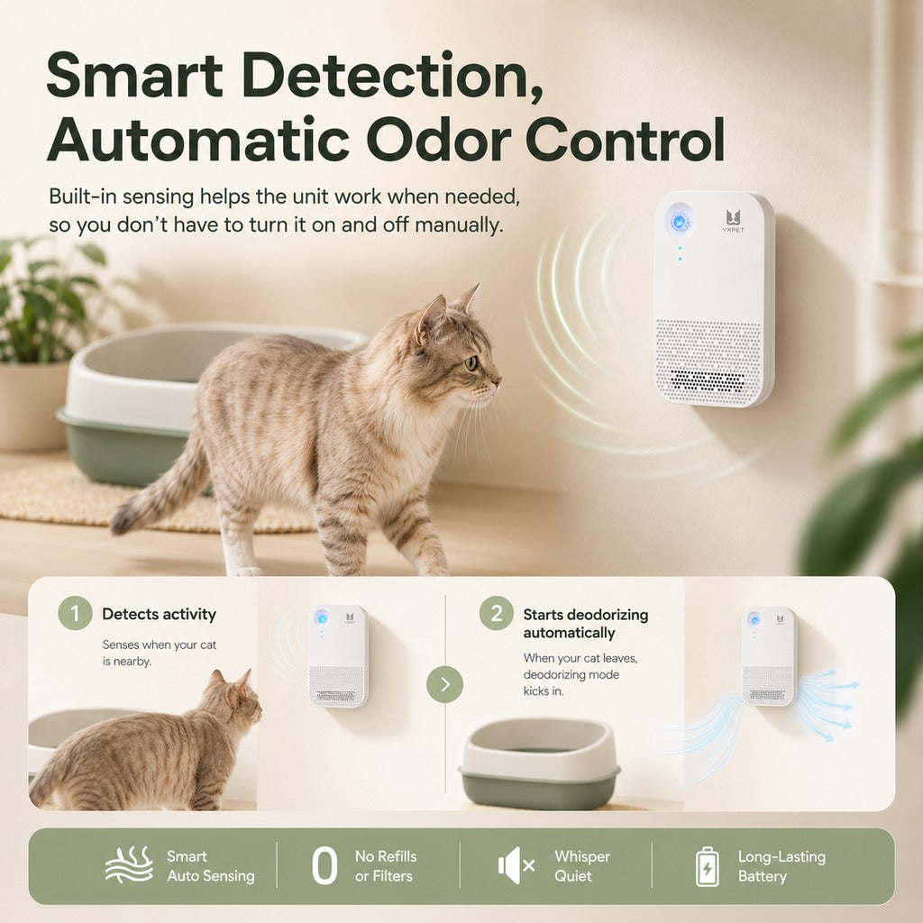 Cordless Auto-Sensing Dual-Mode Litter Box Deodorizer