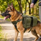 Detachable MOLLE Pouches & Breathable Mesh Dog Backpack Harness