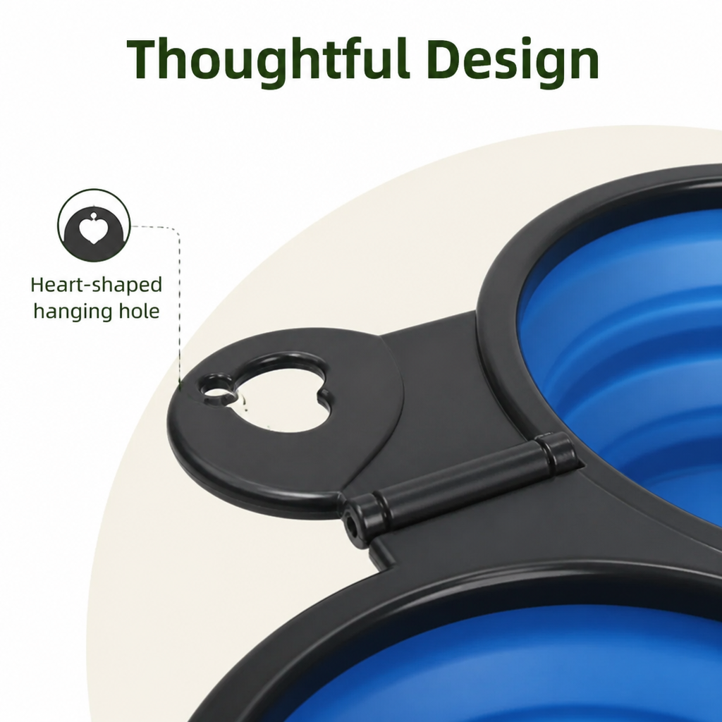 DogBedHouse 2-In-1 Collapsible Travel Bowl (Hangable)
