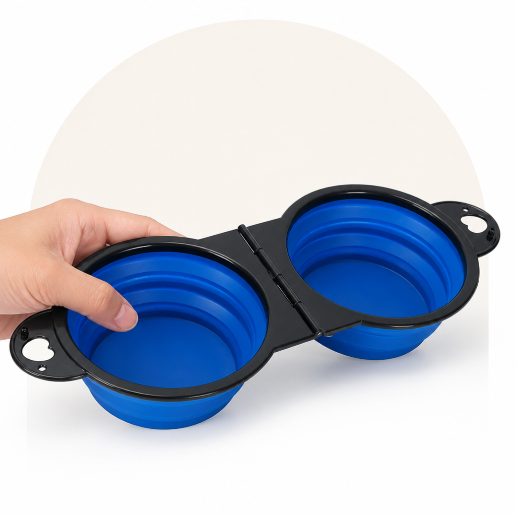 DogBedHouse 2-In-1 Collapsible Travel Bowl (Hangable)