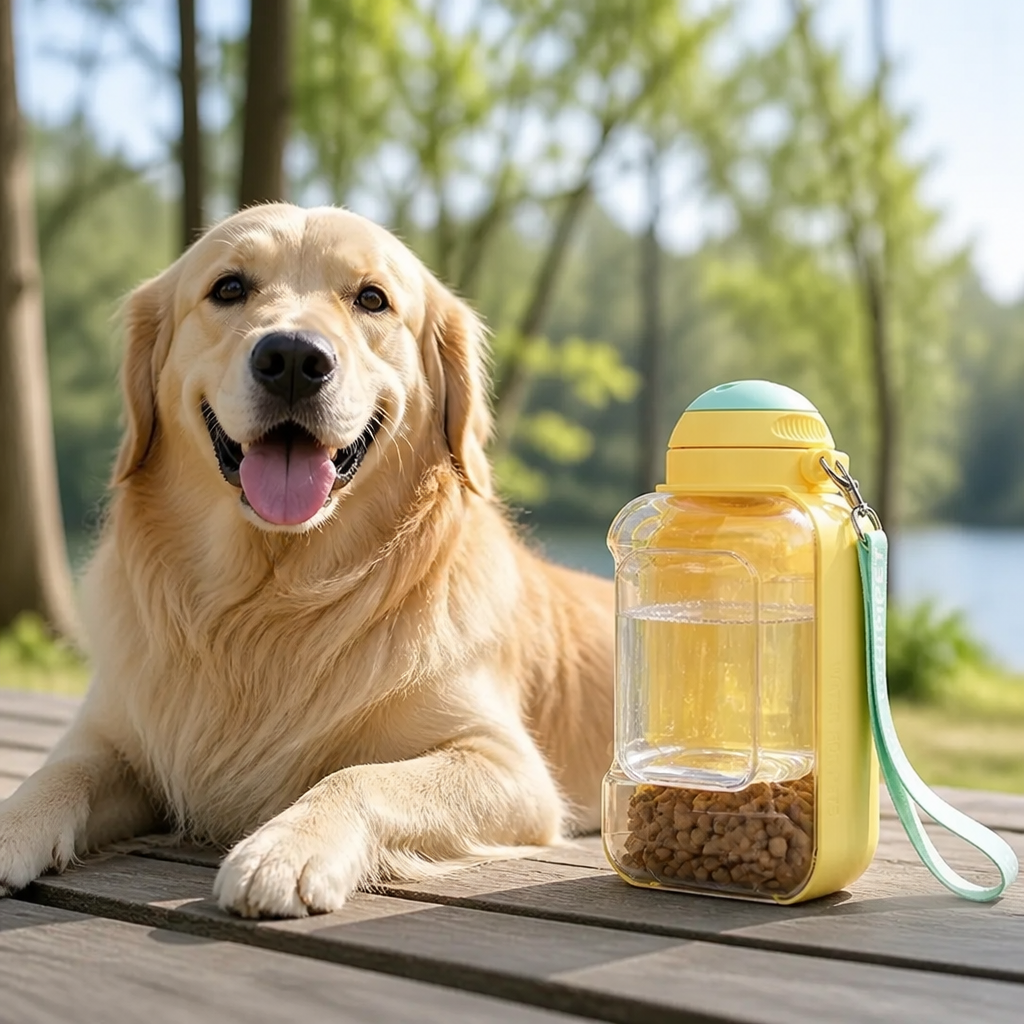 DogBedHouse 2-In-1 Leak-Proof Dog Water Bottle