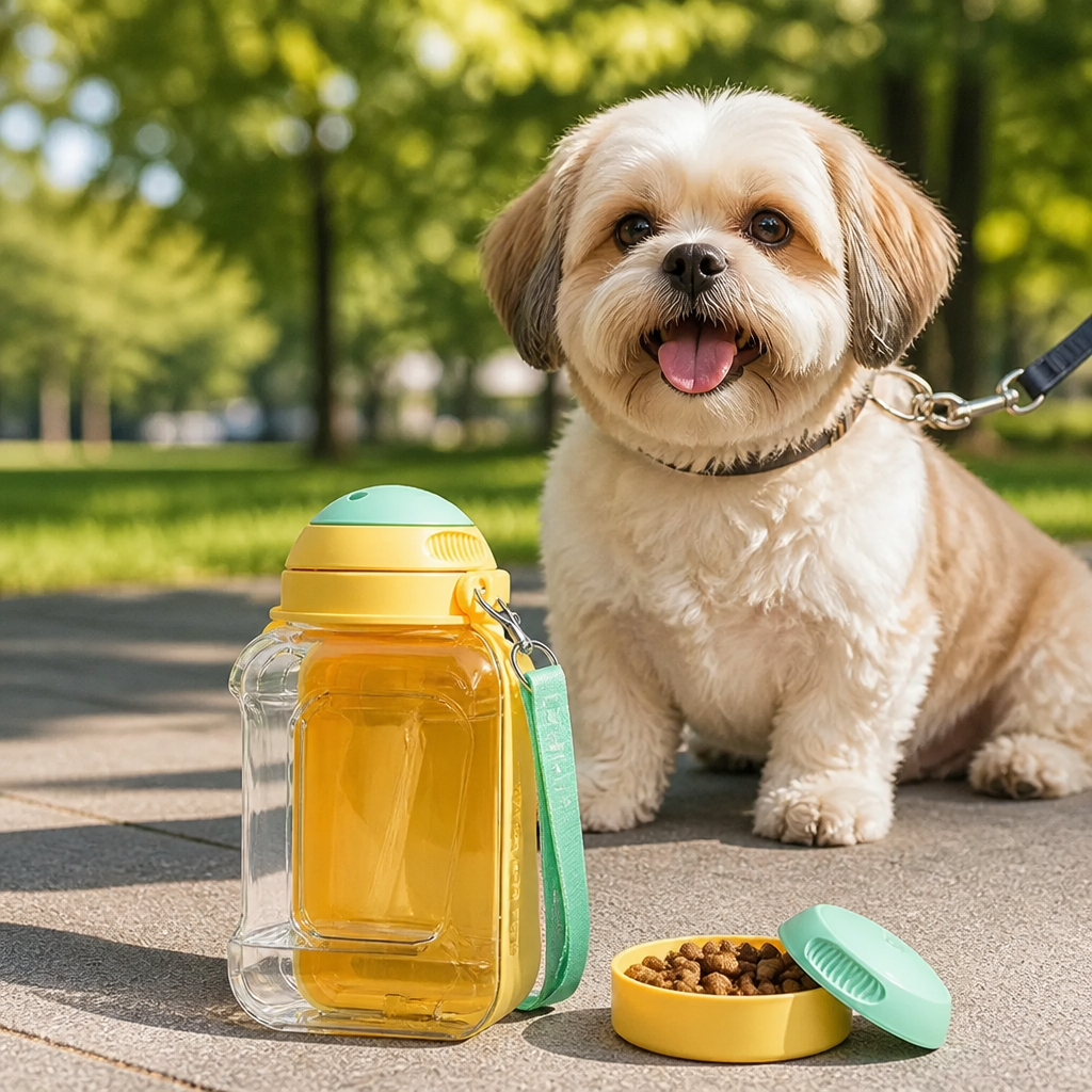 DogBedHouse 2-In-1 Leak-Proof Dog Water Bottle