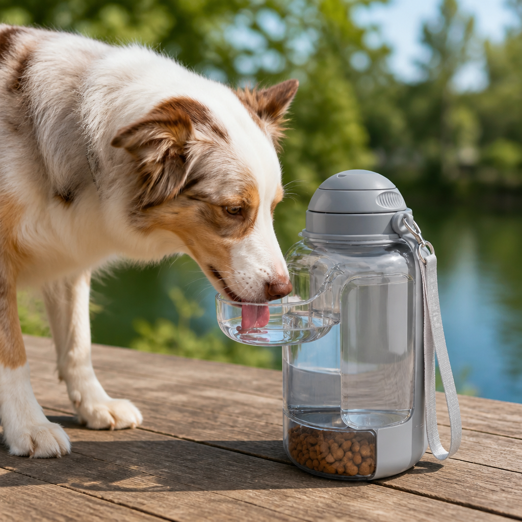 DogBedHouse 2-In-1 Leak-Proof Dog Water Bottle