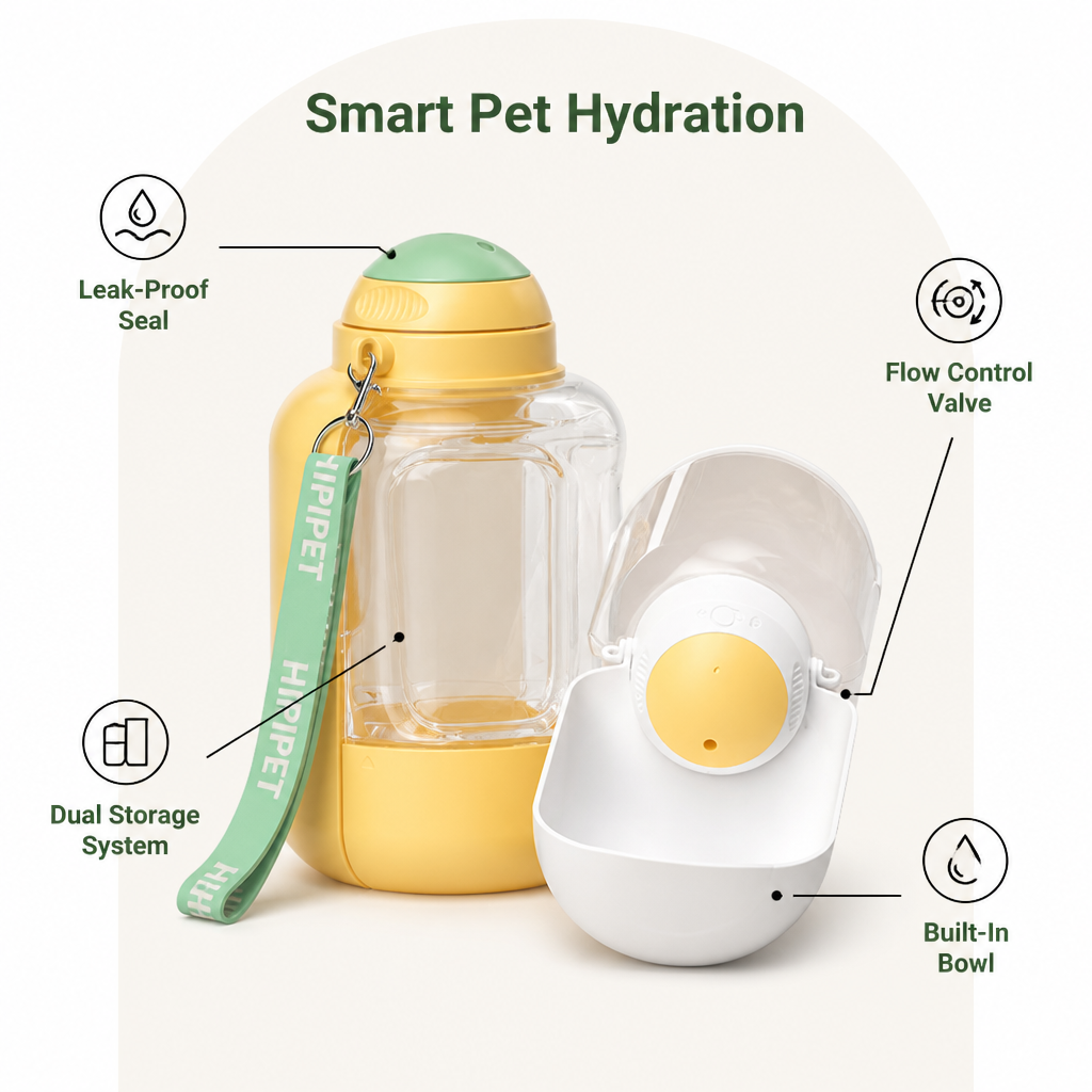 DogBedHouse 2-In-1 Leak-Proof Dog Water Bottle