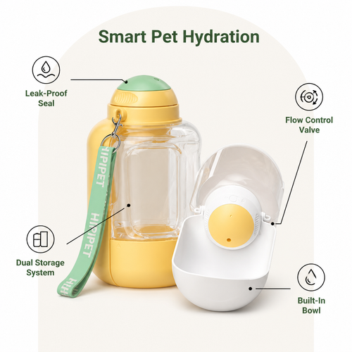DogBedHouse 2-In-1 Leak-Proof Dog Water Bottle