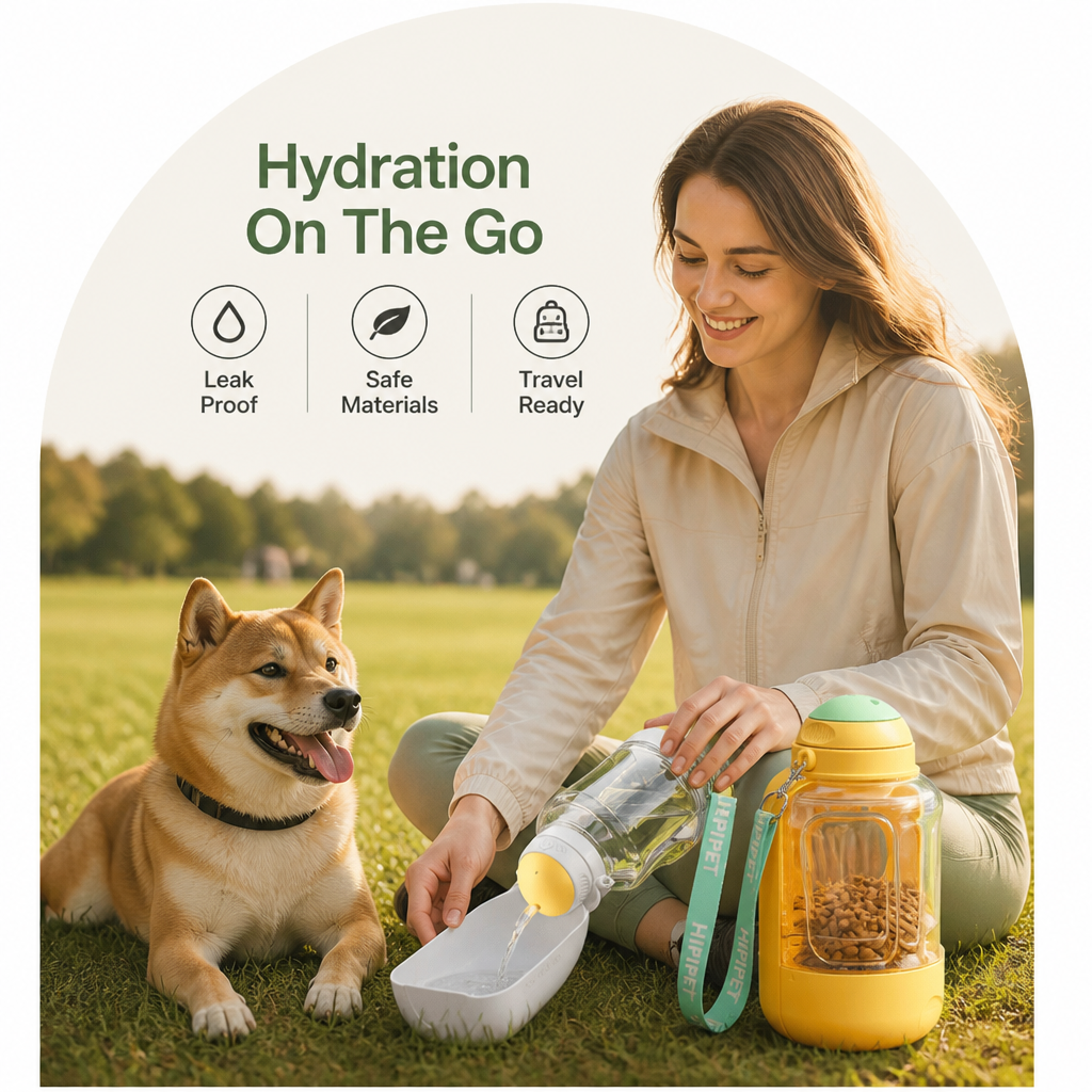 DogBedHouse 2-In-1 Leak-Proof Dog Water Bottle