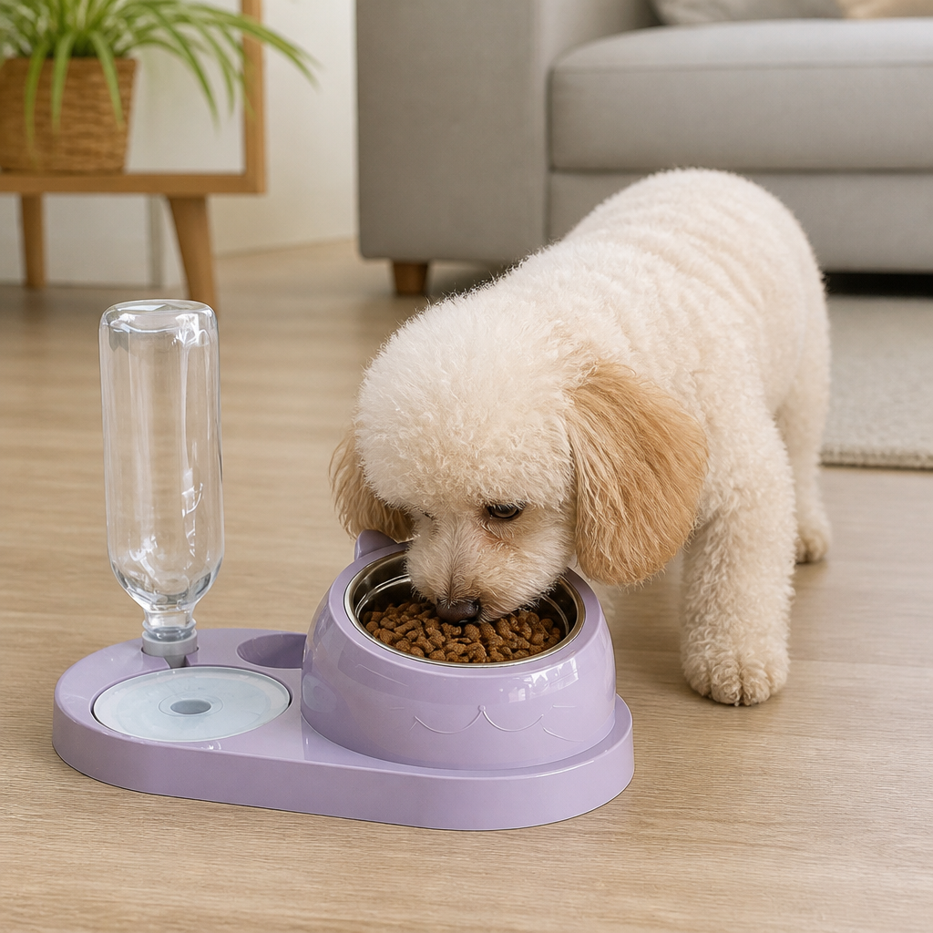 DogBedHouse 2-in-1 Feeder & Waterer Pet Bowl (Partitioned Tank)