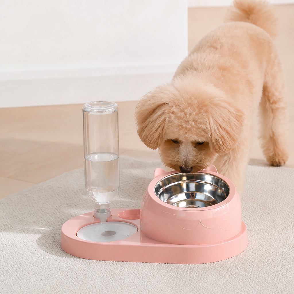 DogBedHouse 2-in-1 Feeder & Waterer Pet Bowl (Partitioned Tank)