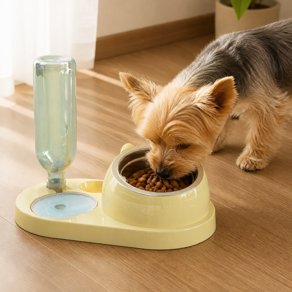 DogBedHouse 2-in-1 Feeder & Waterer Pet Bowl (Partitioned Tank)