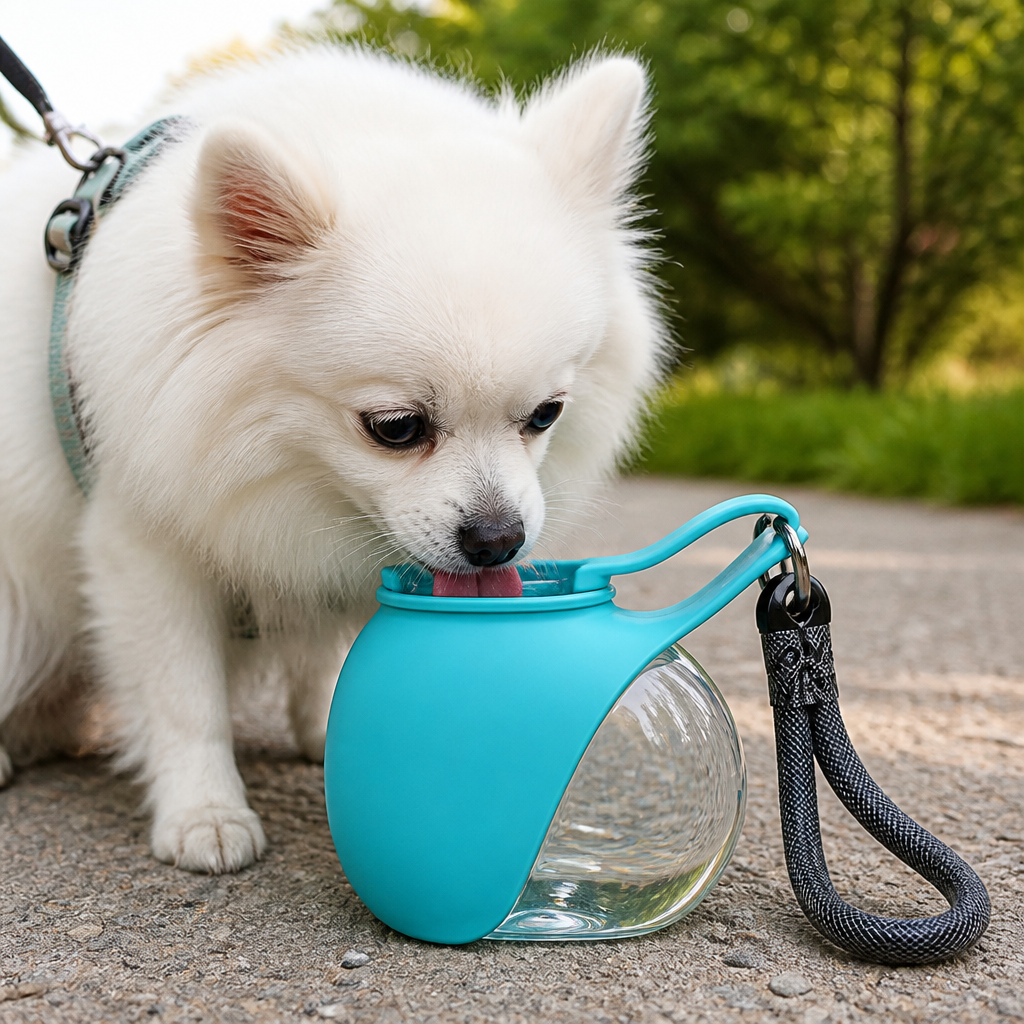 DogBedHouse 2-in-1 Leak-Proof Dog Water Bottle (Foldable Silicone Bowl)