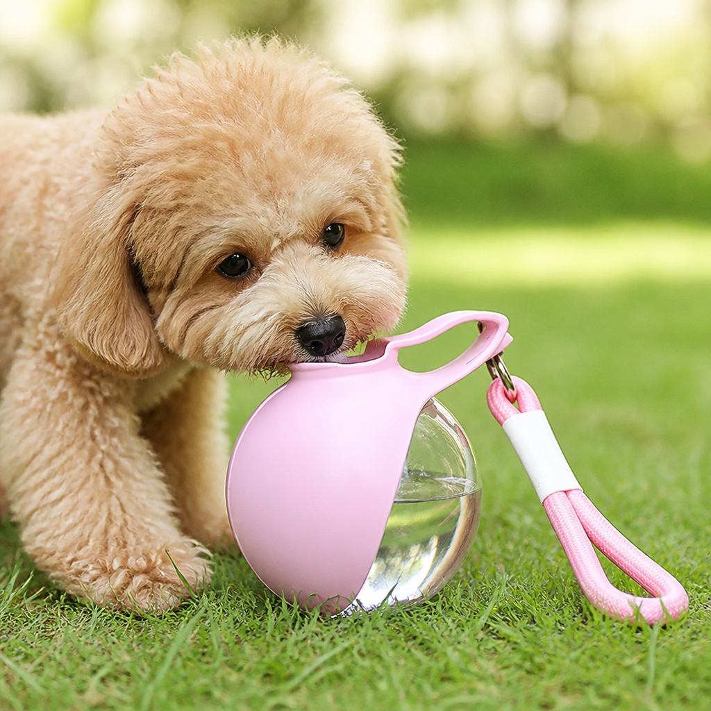 DogBedHouse 2-in-1 Leak-Proof Dog Water Bottle (Foldable Silicone Bowl)