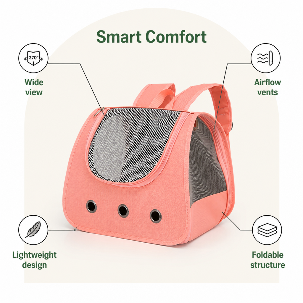 DogBedHouse 270° Panoramic Window Foldable Lightweight Pet Backpack