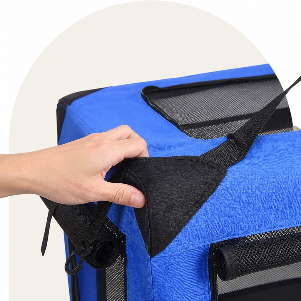 DogBedHouse 3-Door Foldable Soft-Sided Travel Carrier (Removable Mat)