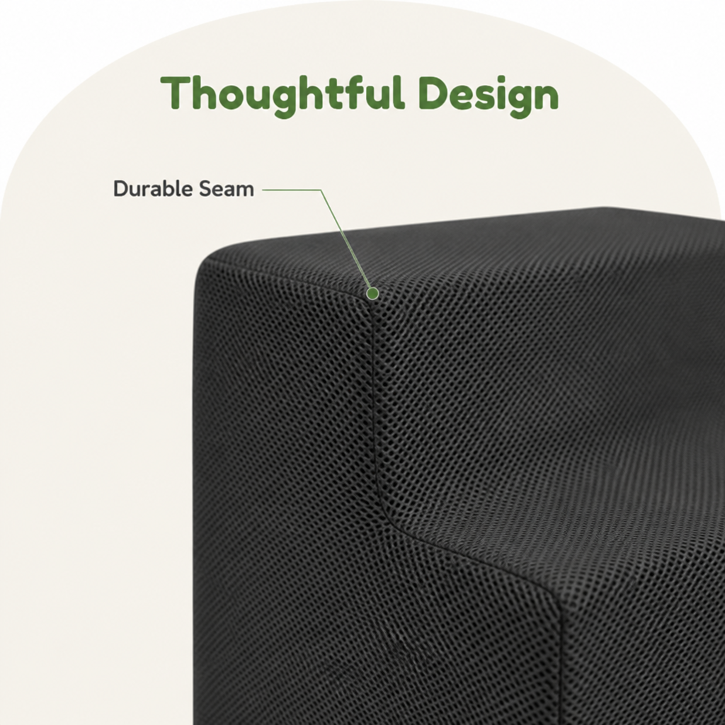 DogBedHouse 3-Step High-Density Foam Dog Stairs (Removable Washable Cover)