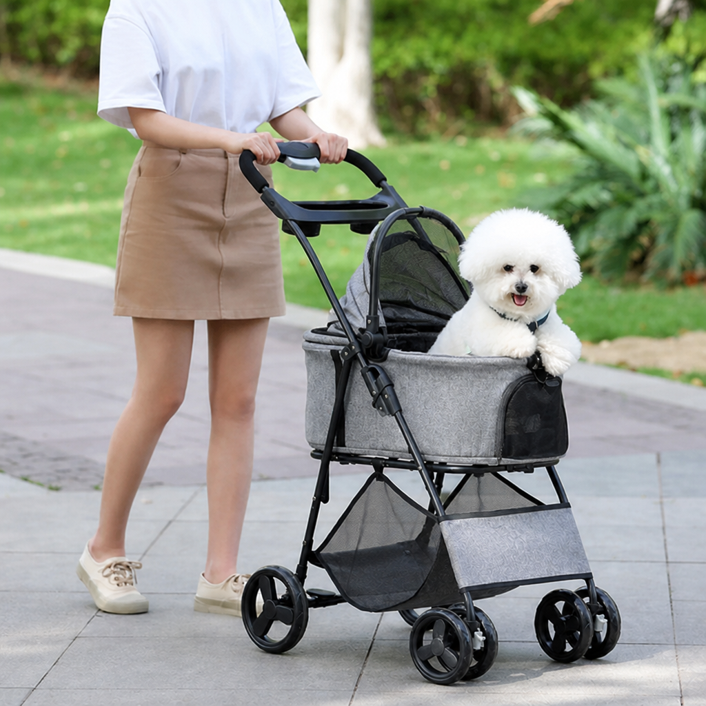 DogBedHouse 3-in-1 Waterproof & All-Terrain Pet Stroller (Removable Carrier)