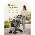 DogBedHouse 3-in-1 Waterproof & All-Terrain Pet Stroller (Removable Carrier)