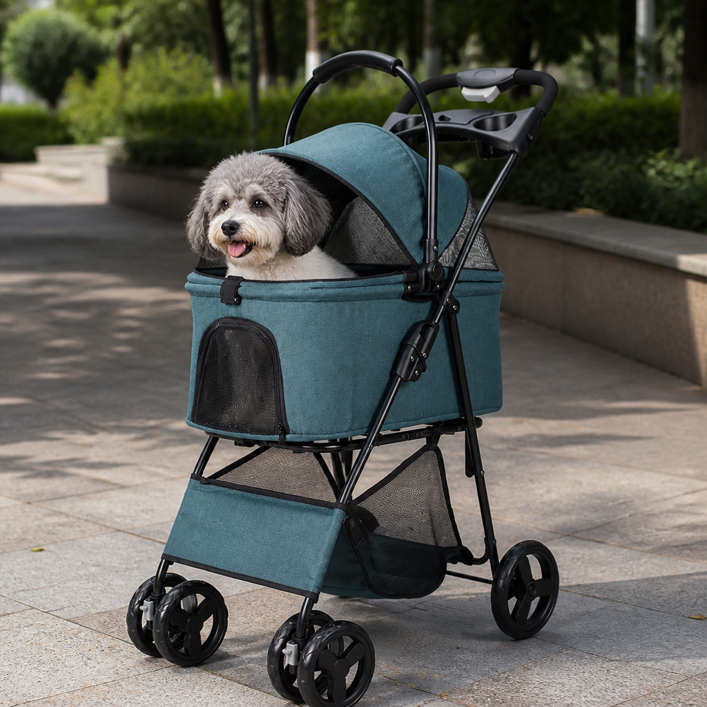 DogBedHouse 3-in-1 Waterproof & All-Terrain Pet Stroller (Removable Carrier)