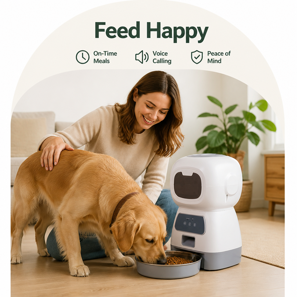 DogBedHouse 3.5L Timed Voice Recorder Pet Feeder