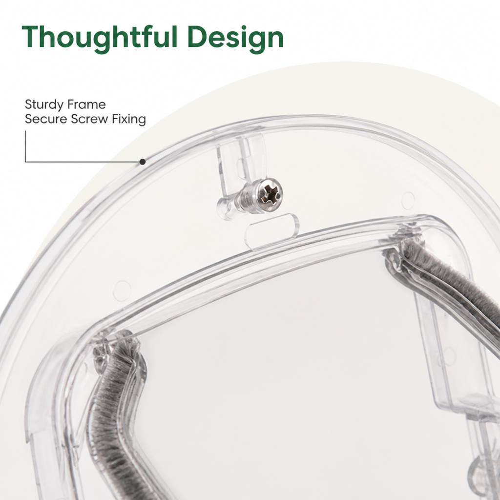 DogBedHouse 4-Way Locking Noise-Reducing Pet Door (Glass Mount)