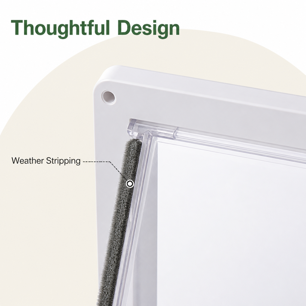 DogBedHouse 4-Way Locking & Self-Closing Pet Door