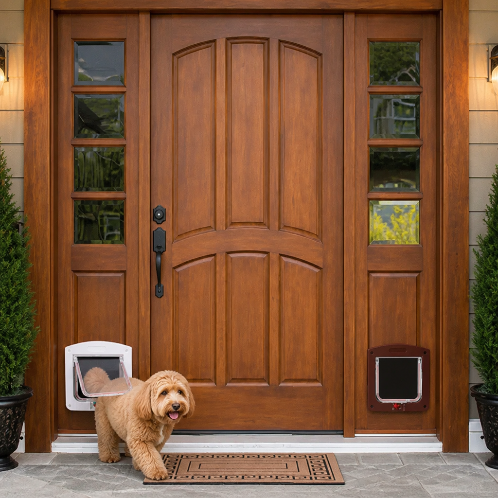 DogBedHouse 4-Way Locking & Weatherproof Pet Door