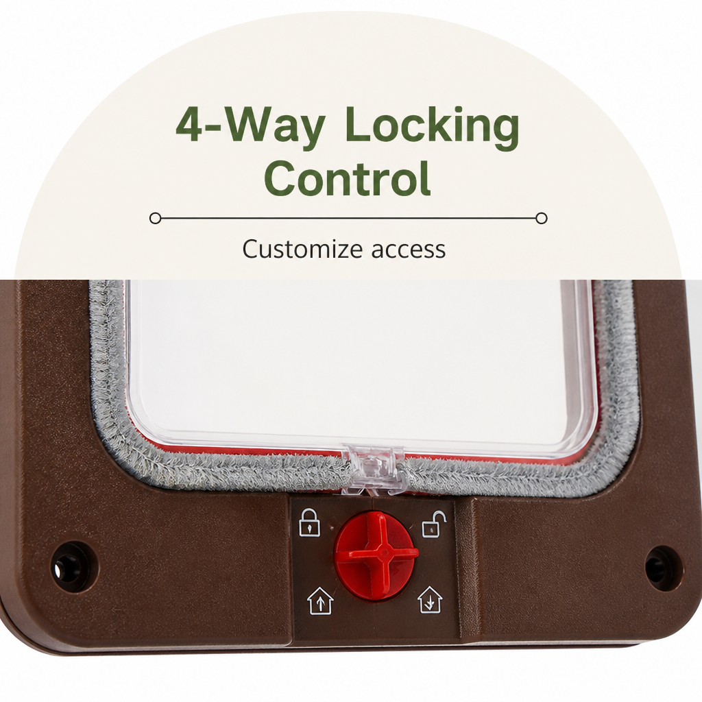 DogBedHouse 4-Way Locking & Weatherproof Pet Door