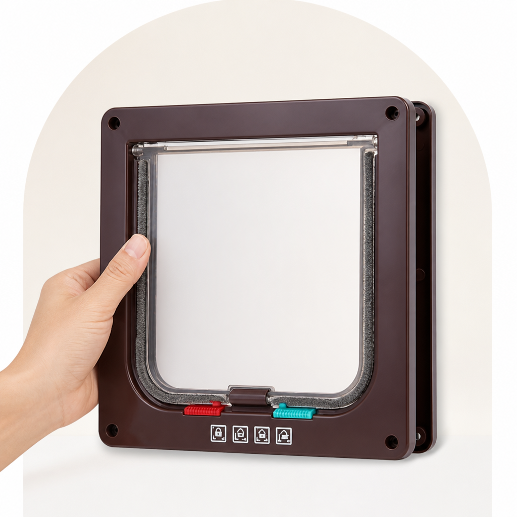 DogBedHouse 4-Way Security Cat & Small Dog Flap Door