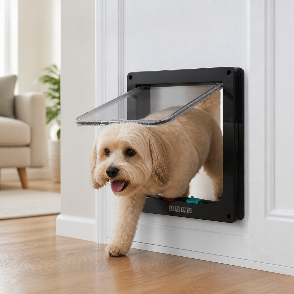 DogBedHouse 4-Way Security Cat & Small Dog Flap Door
