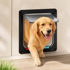 DogBedHouse 4-Way Security Lock & Transparent Swing Pet Door (Multiple Sizes)