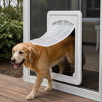 DogBedHouse 4-Way Self-Closing Dog Screen Door (Fits Screen Doors & Windows)