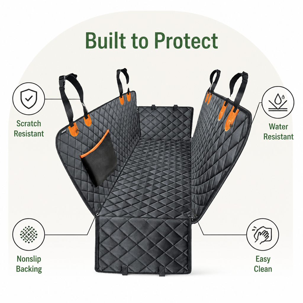 DogBedHouse 600D Heavy-Duty Scratch-Proof & Nonslip Car Seat Cover Hammock