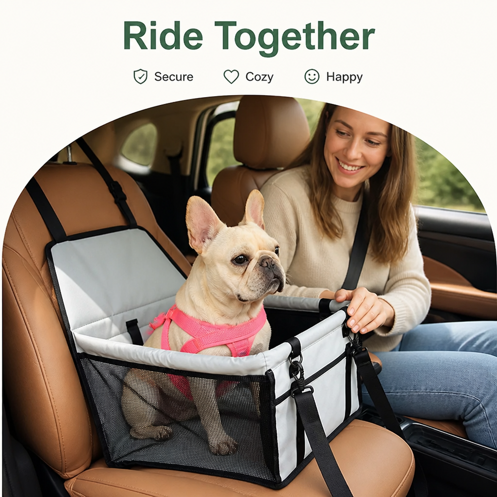 DogBedHouse 600D Oxford Waterproof Foldable Car Seat Carrier