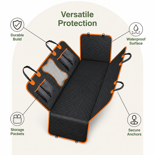 DogBedHouse 600D Waterproof Convertible Car Seat Cover