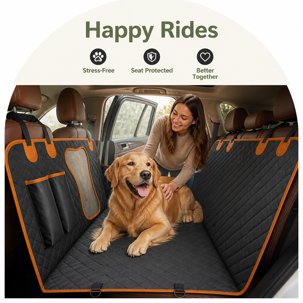 DogBedHouse 600D Waterproof Convertible Car Seat Cover