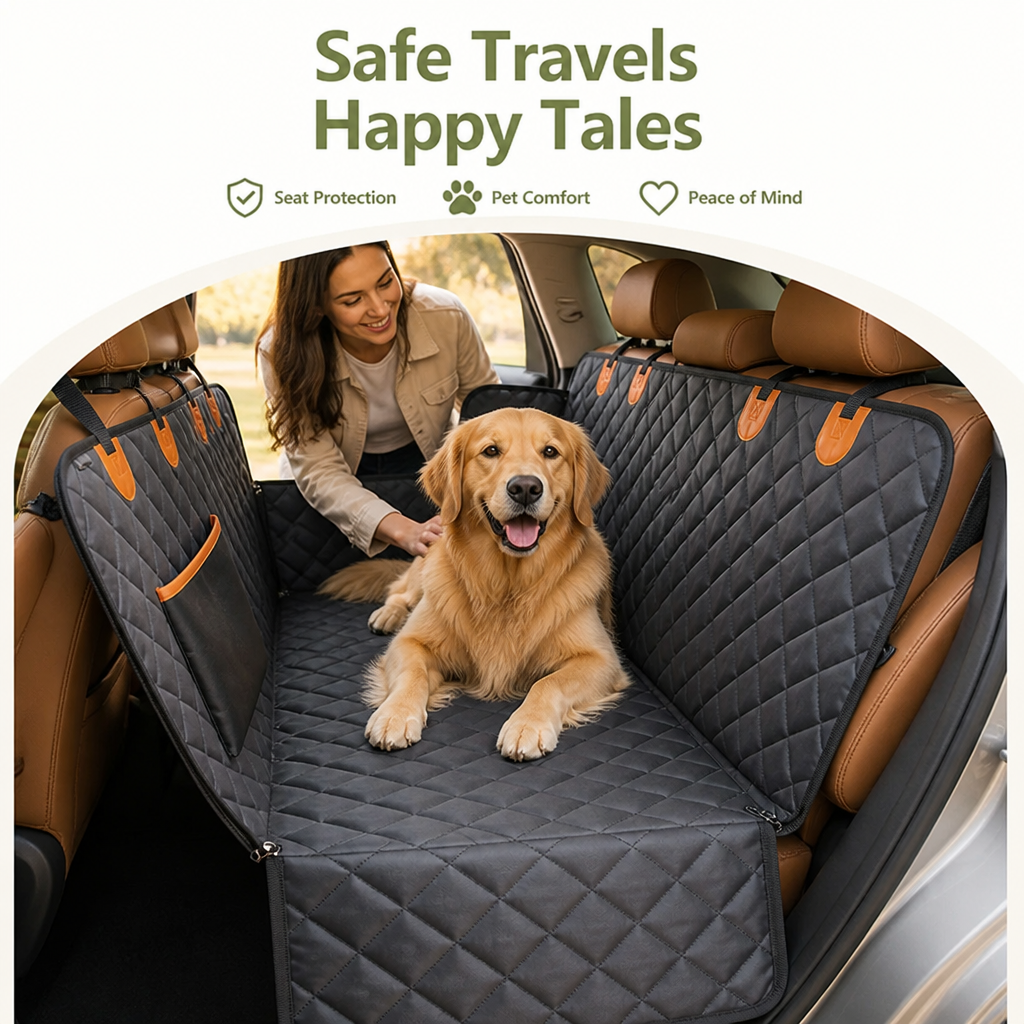 DogBedHouse 600D Waterproof & Nonslip Car Seat Cover (Hammock Style)