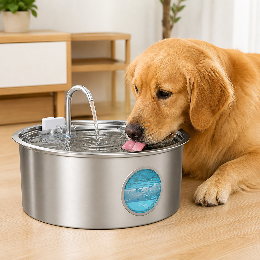 DogBedHouse 7L Stainless Steel & Filtered Pet Water Fountain