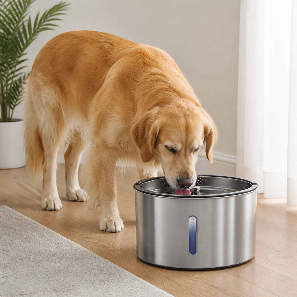 DogBedHouse 7L Stainless Steel & Filtered Pet Water Fountain