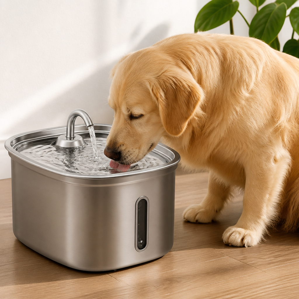 DogBedHouse 7L Stainless Steel & Filtered Pet Water Fountain
