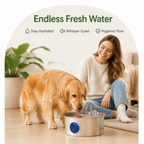 DogBedHouse 7L Stainless Steel & Filtered Pet Water Fountain