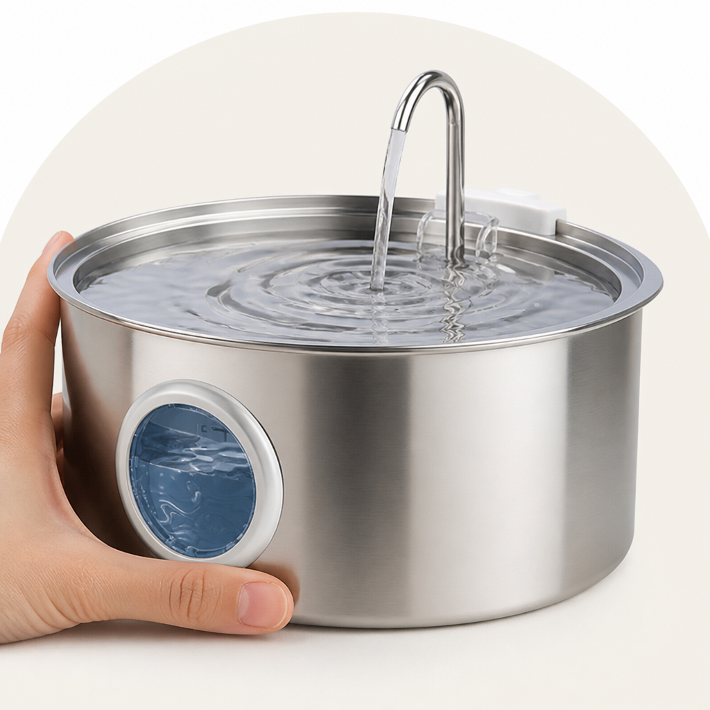 DogBedHouse 7L Stainless Steel & Filtered Pet Water Fountain