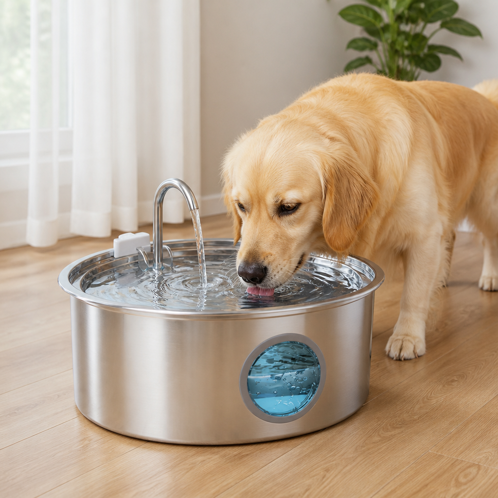 DogBedHouse 7L Stainless Steel & Filtered Pet Water Fountain