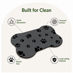 DogBedHouse Absorbent Diatom Mud & Anti-Slip Feeding Mat