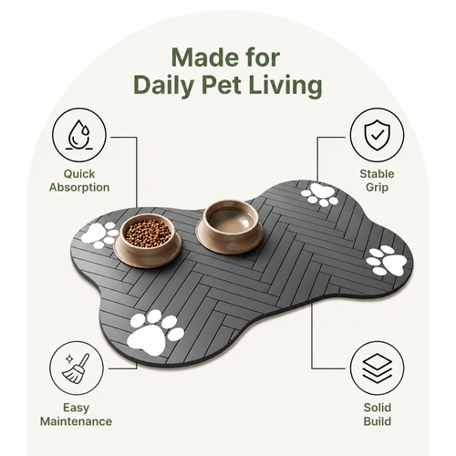 DogBedHouse Absorbent Diatom Mud & Non-Slip Pet Mat (Special Shape)