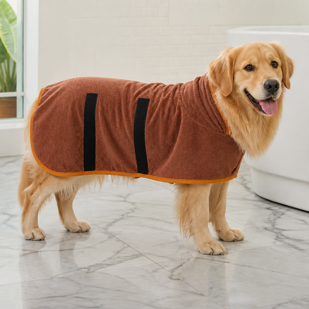 DogBedHouse Absorbent & Quick-Dry Full-Body Pet Bathrobe (Hooded)