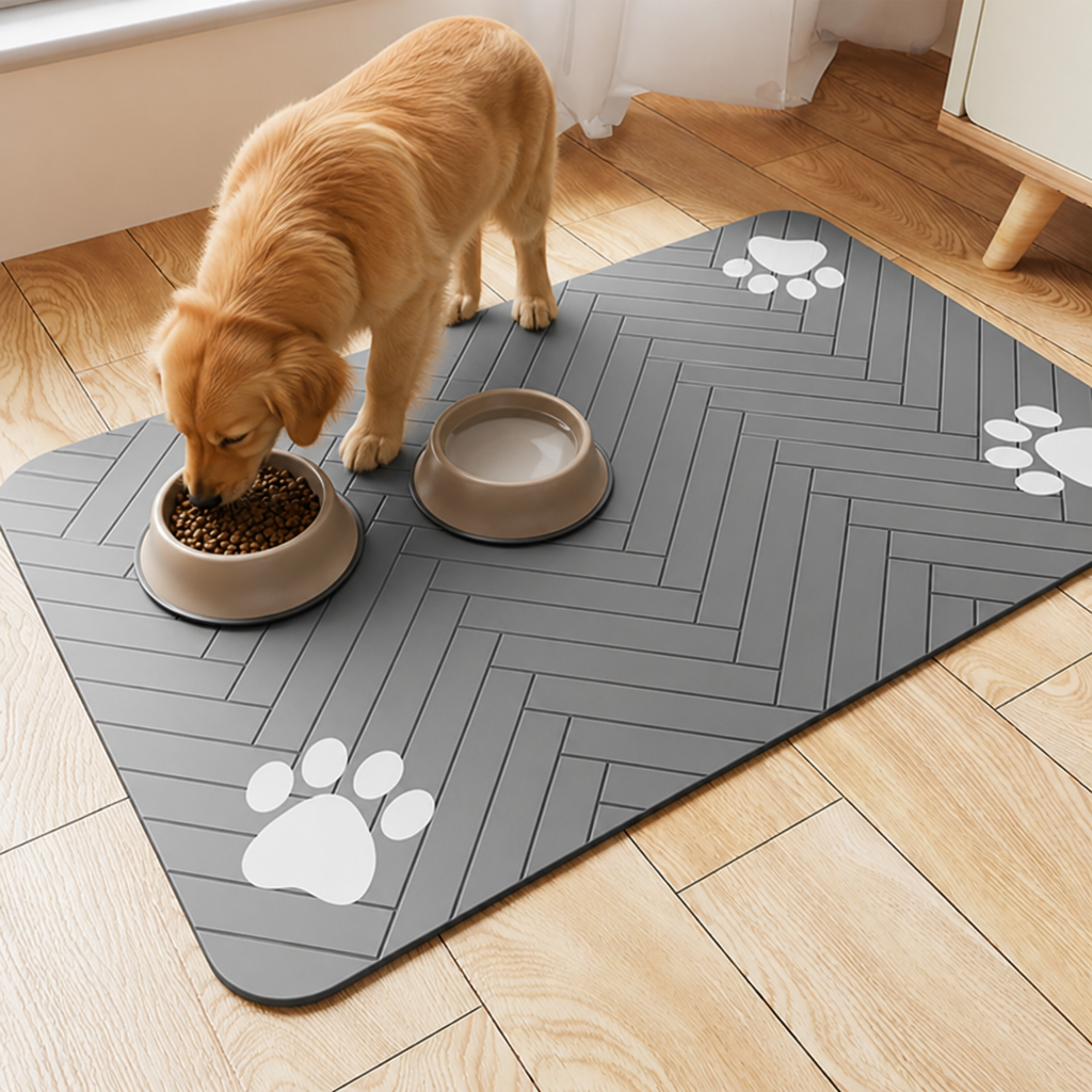 DogBedHouse Absorbent Quick-Dry Non-Slip Pet Feeding Mat