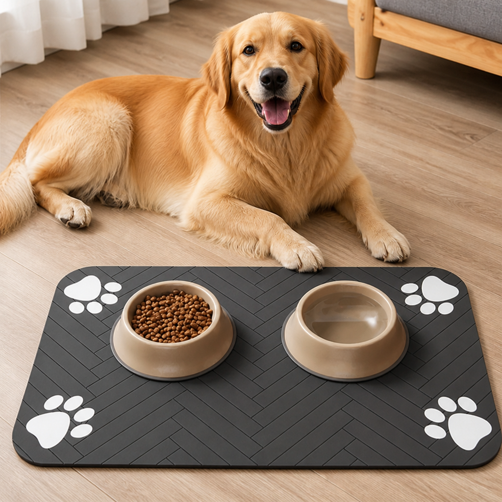 DogBedHouse Absorbent Quick-Dry Non-Slip Pet Feeding Mat