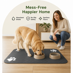 DogBedHouse Absorbent Quick-Dry Non-Slip Pet Feeding Mat