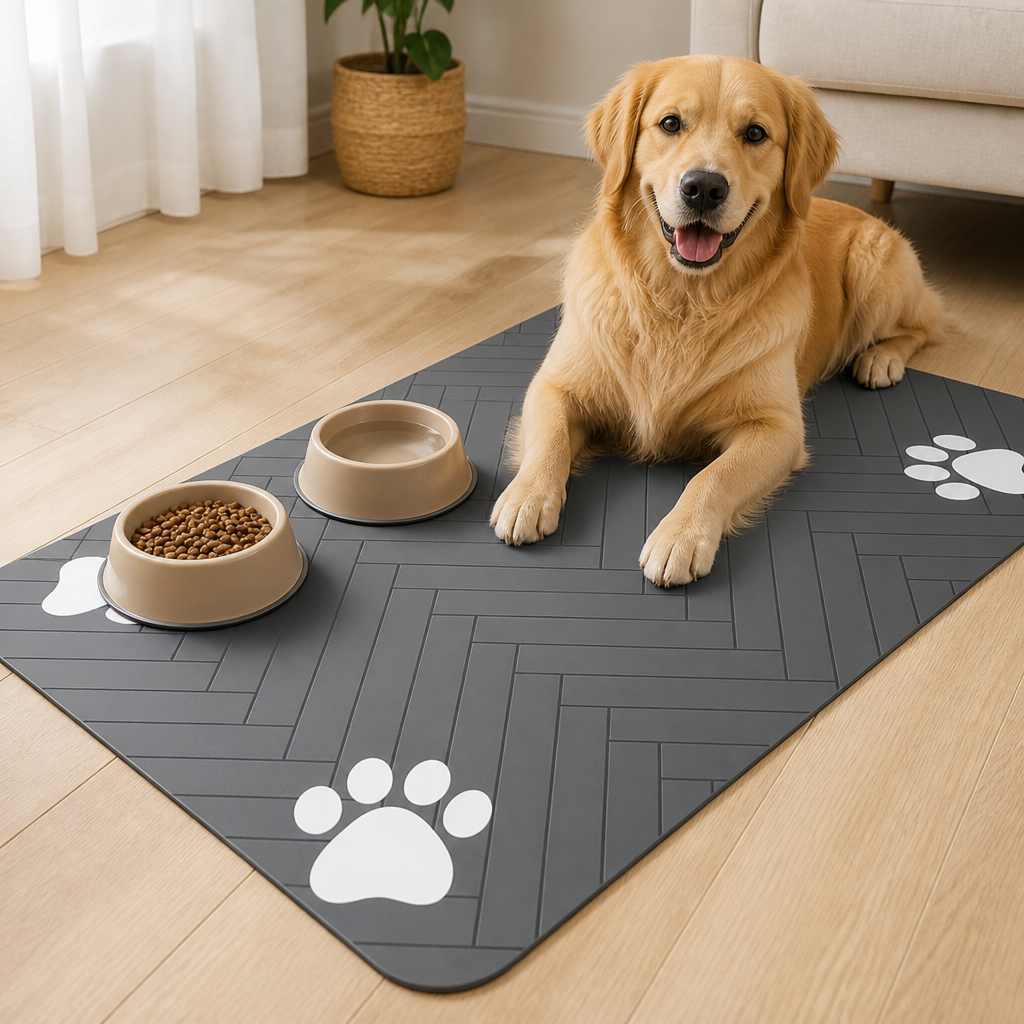 DogBedHouse Absorbent Quick-Dry Non-Slip Pet Feeding Mat